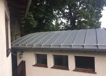 Garageneindeckung Winkelstehfalz rund