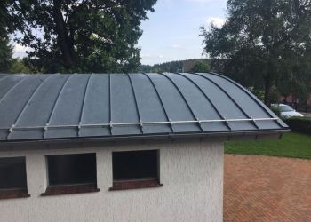 Garageneindeckung Winkelstehfalz rund